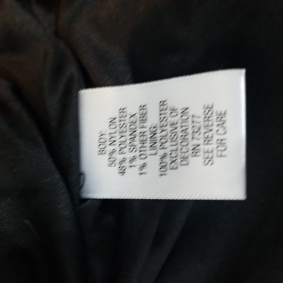 Vtg CANDIE'S Black Tie Black Gold Chevron Capped Sleeve Cocktail Dress - Picture 10 of 11